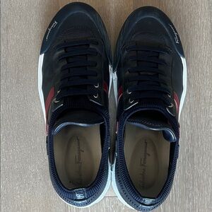 Salvatore Ferragamo Black and Red Men's Sneakers